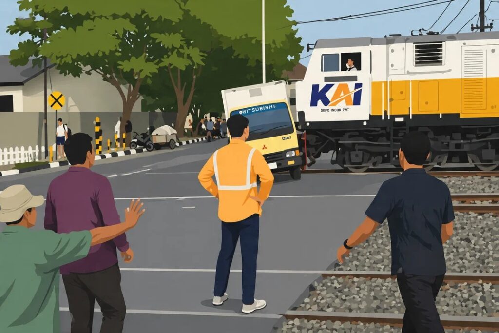 truk tertabrak KA Harina Semarang