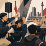 Ilustrasi Budiman Sudjatmiko dan Mahasiwa
