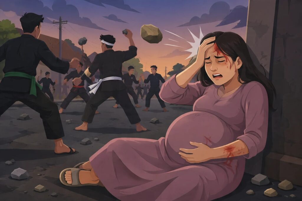 ibu hamil tawuran pesilat Karanganyar