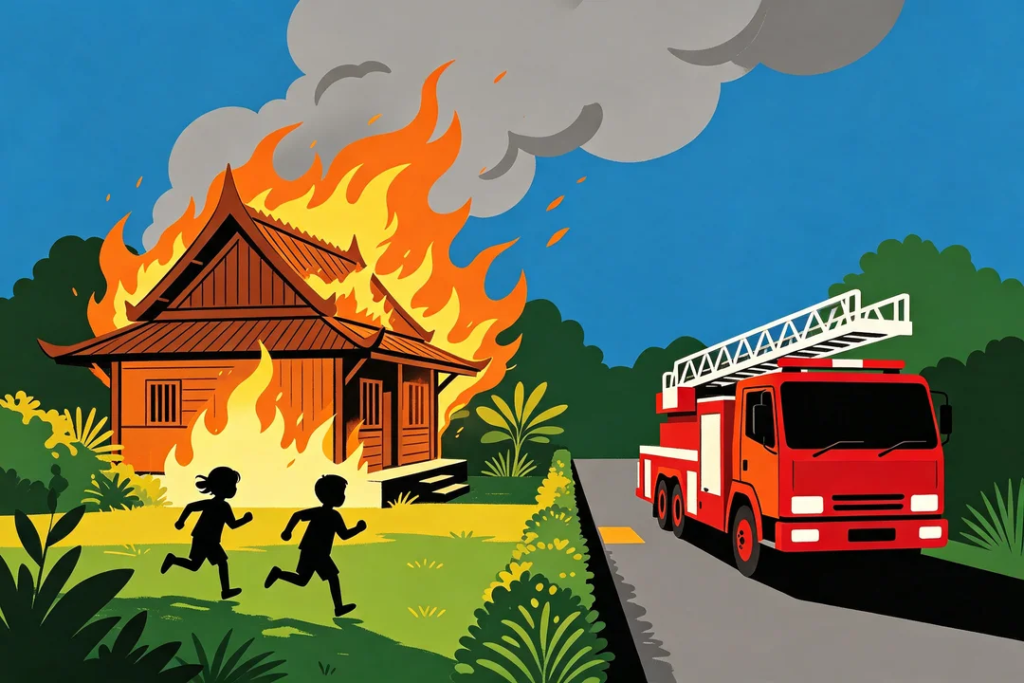 Rumah terbakar di Candisari